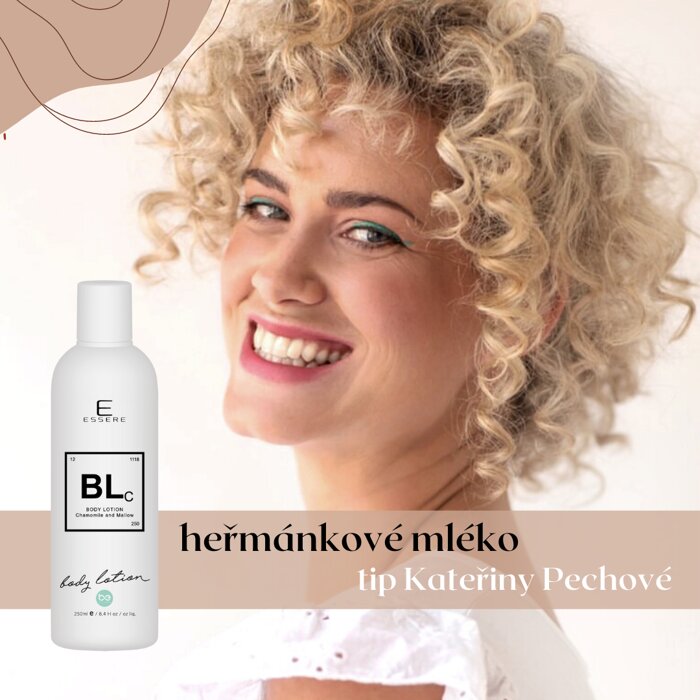 Herečka Katka Pechová a její oblíbené BIO Tělové mléko heřmánek a sléz Essere
