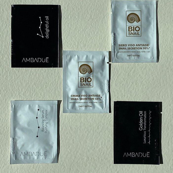 Vzorky kosmetiky Ambadué a Bio Snail