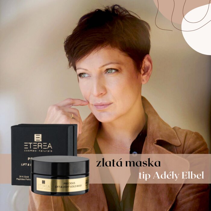 Standup komička Adéla Elbel a její oblíbená BIO Maska se zlatem Lift & Light gold mask Eterea